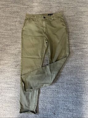 Ag Adriano Goldschmied Olive Green Slim Chinos